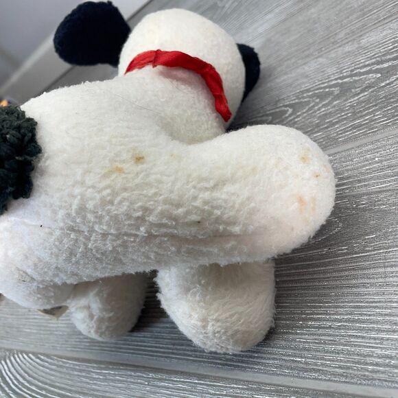Vintage Animal Fair Plush Dog White Black Spotted Eye Circle Spot 1970s USA - Picture 10 of 12